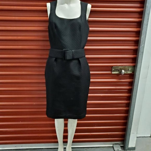 Unger Jet Black Cocktail Dress & Jacket Crop Blazer Size 10 - Picture 2 of 16